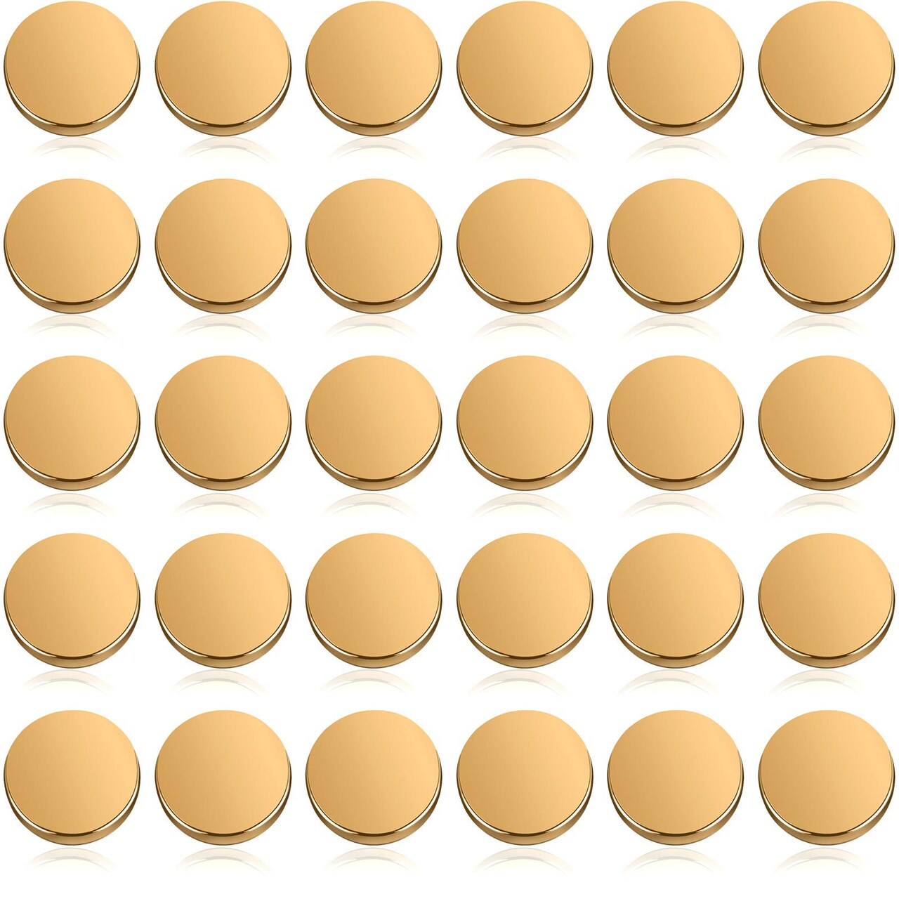 30 Pieces Metal Flat Button Alloy Shank Button Round Shaped Sewing Button Metal Button for Women Suit Woolen Coat Shirt Trousers Sewing Crafts (Gold,25 mm)
